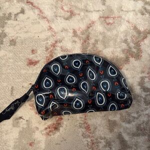 Blue and orange Patterned Cosmetic Bag